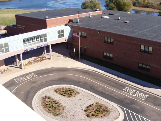 Lake Linden School Building and Loading Zone